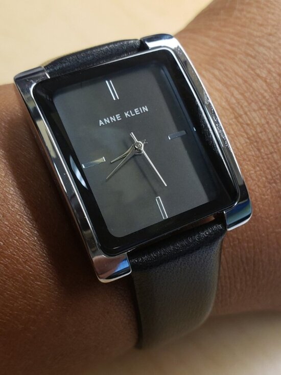 Anne Klein Women\'s Silver Black Leather Strap Analog Quartz Solid Luxury Watch main image 4